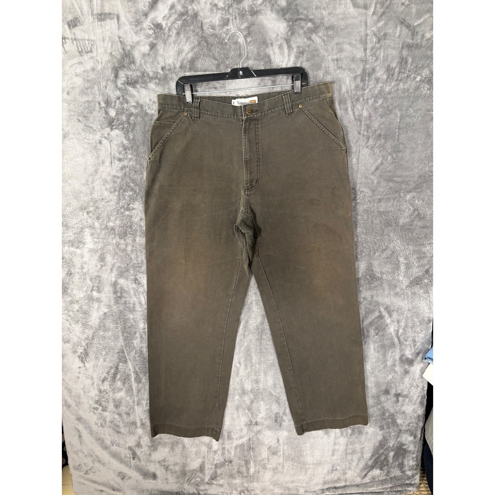 Timberland PRO Mens Brown Canvas Duck Carpenter Work Pants 38x30 Utility Relaxed